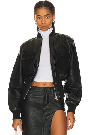 GRLFRND Cazadora cropped en color talla S en - Black. Talla S (también en XS).