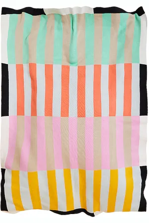 Dusen Dusen Manta tejida a rayas stripe knit throw en color naranja talla all en N/A - Orange. Talla all.