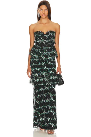 MAJORELLE Vestido largo katarina en color negro talla M en - Black. Talla M (también en XS).