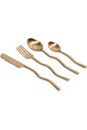 Fazeek Cubiertos de onda wave cutlery en color bronce metálico talla all en - Metallic Bronze. Talla all.