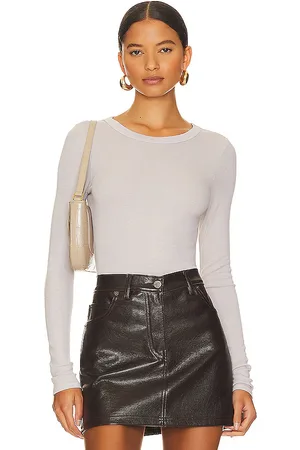 ENZA COSTA Silk knit long sleeve tuck top en color ivory talla L en - Ivory. Talla L (también en S, XL, XS).