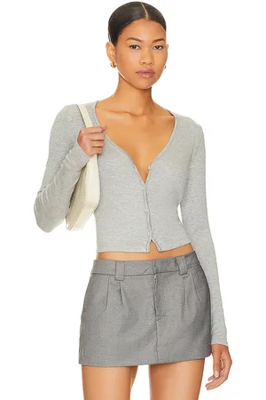 LA Made Cárdigan sweet v en color gris talla M en - Grey. Talla M (también en L, XL, XS).