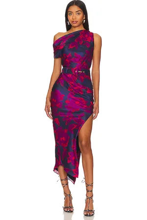 Nicholas Vestido a media pierna con un hombro descubierto calantha en color azul marino talla 0 en - Navy. Talla