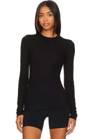 Splits59 Top de manga larga con canalé louise en color talla L en - Black. Talla L (también en M, S, XL, XS).