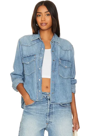 Citizens of Humanity Camisa corta western en color denim claro talla L en - Denim-Light. Talla L (también en M, XL)