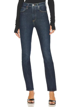 AGOLDE Tiro ultra alto delgado freya en color denim-medium talla 24 en - Denim-Medium. Talla 24 (también en 32, 33, 34).