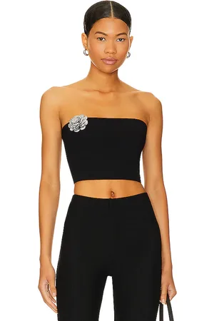Amanda Uprichard X revolve mandy rose top en color talla L en - Black. Talla L (también en M).