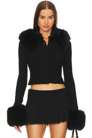 DANIELLE GUIZIO Cárdigan heart en color talla M en - Black. Talla M (también en S, XL).