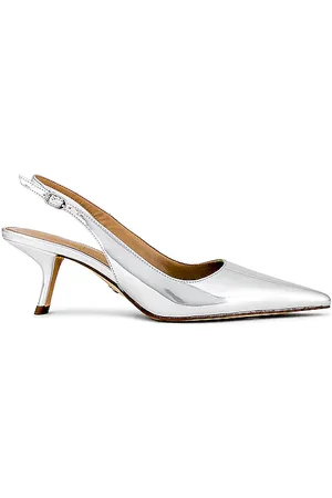 Sam Edelman Zapato de tacón con talón abierto bianka en color plateado metálico talla 7 en - Metallic Silver. Talla 7 (también
