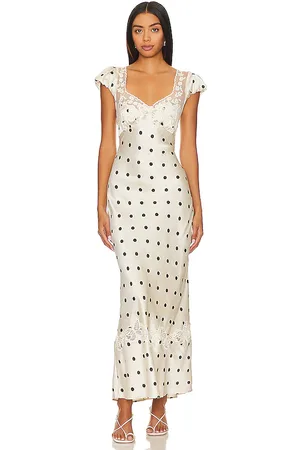 Free People Vestido midi butterfly babe en color ivory talla L en - Ivory. Talla L (también en XL).