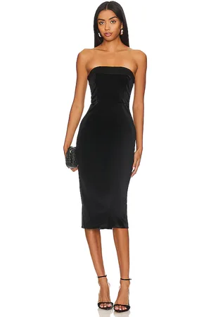 Amanda Uprichard Vestido midi kerry en color talla M en - Black. Talla M (también en S, XL).