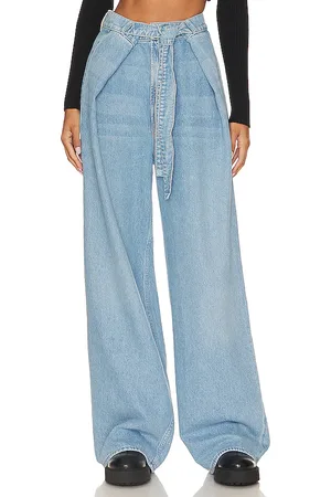 Mother Jeans de cintura alta y pernera ancha funnel sneak en color denim claro talla 28 en - Denim-Light. Talla 28 (también en