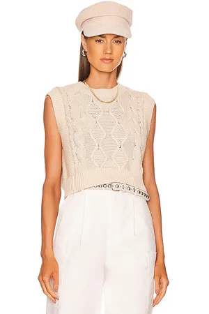 525 America Chaleco jersey cable en color talla L en - Cream. Talla L (también en S, XS).