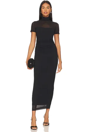 Amanda Uprichard Vestido midi dominique en color talla L en - Black. Talla L (también en M, S, XL, XS).