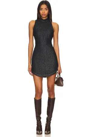 Amanda Uprichard Minivestido marshall en color denim-dark talla L en - Denim-Dark. Talla L (también en M, S, XS).
