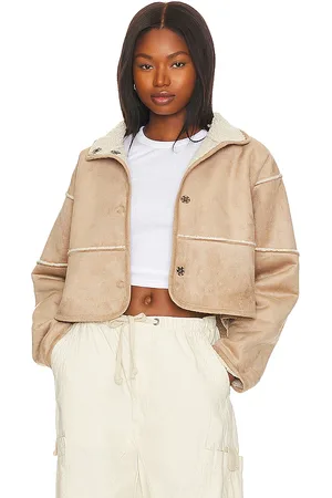 Graham & Spencer Chaqueta kelly reversible sherpa en color bronce talla L en - Tan. Talla L (también en M, X