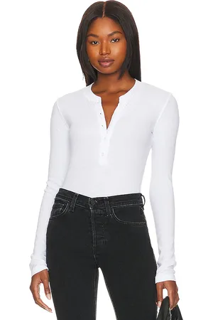 Cotton Citizen Camisa henley en color talla L en - White. Talla L (también en M, S, XS).