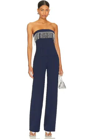 Camila Coelho Indigo jumpsuit en color talla L en - Navy. Talla L (también en M, S, XL, XS).