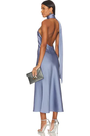 Misha Vestido midi vivica en color azul talla L en - Blue. Talla L (también en M, S, XS).