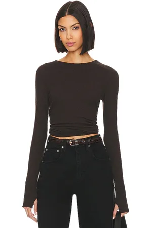 ENZA COSTA Cuello redondo en color marrón talla S en - Brown. Talla S (también en XS).