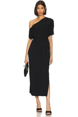 Karina Grimaldi Vestido midi amber en color talla S en - Black. Talla S (también en XS).