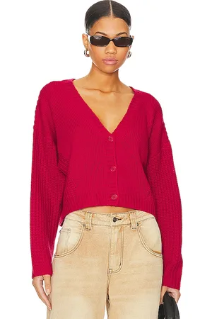 525 America Cárdigan harper en color rojo talla L en - Red. Talla L (también en S, XL).
