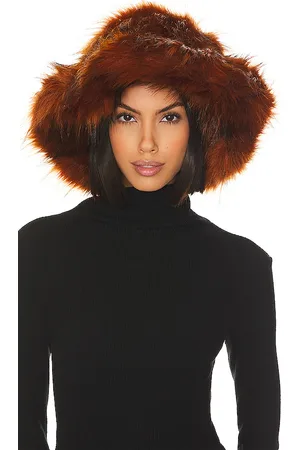 Adrienne Landau Sombrero de mapache falso en color talla all en - Brown. Talla all.