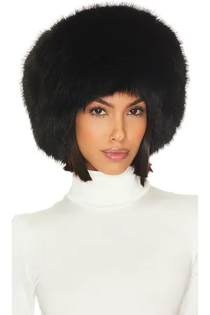 Adrienne Landau Sombrero de zorro falso en color negro talla all en - Black. Talla all.