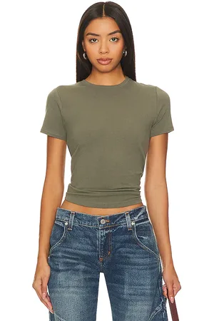GOOD AMERICAN Camiseta recortada para bebé en color verde talla 3X en - Green. Talla 3X (también en 2X, 4X).