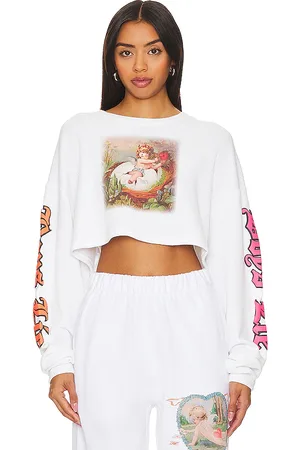 Boys Lie Camiseta recortada manga larga nestled up en color talla all en - White. Talla all.