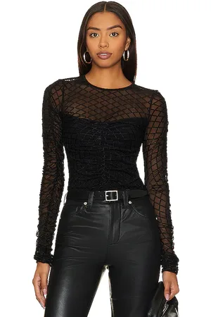 Amanda Uprichard Safira top en color talla S en - Black. Talla S (también en XS).