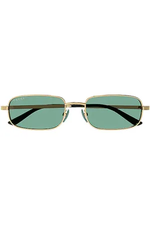 Gucci Gafas de sol rectangulares de metal en color oro metálico talla all en - Metallic Gold. Talla all.