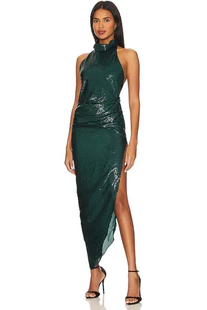 Amanda Uprichard Vestido largo samba en color verde talla L en - Green. Talla L (también en M, S, XS).