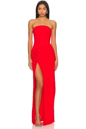 Amanda Uprichard Vestido largo wolfe en color rojo talla L en - Red. Talla L (también en M, XL, XS).