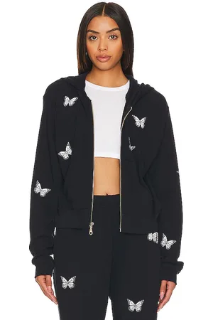 LAUREN MOSHI Sudadera corta con capucha y cremallera lachelle en color azul marino talla M en - Navy. Talla M (también