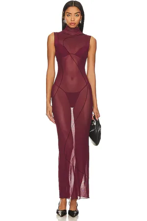 Camila Coelho Vestido lagoon en color vino talla L en - Wine. Talla L (también en M).