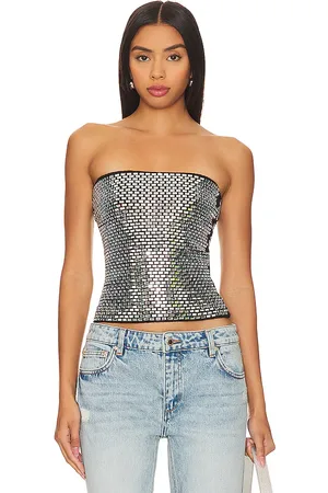 Retrofete Valery top en color plateado metálico talla M en - Metallic Silver. Talla M (también en L, S, XL, XXS).