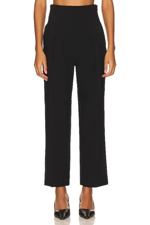 Pantalones de vestir plisados de talle alto para mujer, color negro, 10,  Negro 