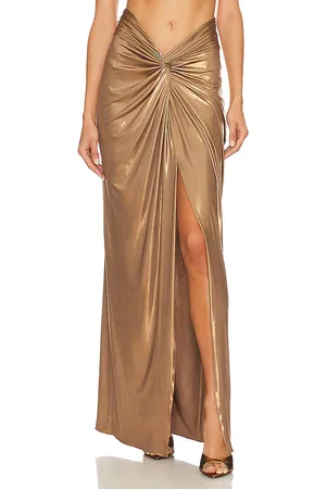 LAPOINTE Falda pareo retorcida en color oro metálico talla 2 en - Metallic Gold. Talla 2 (también en 4, 6).