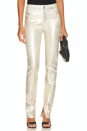 Simkhai Pantalones pitillo de talle alto rae en color oro metálico talla 24 en - Metallic Gold. Talla 24 (también en 25, 26, 27