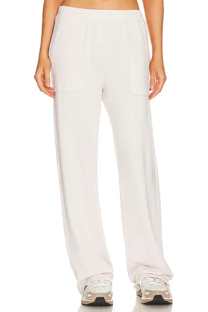 MONROW Pantalones deportivos de lana en color crema talla L en - Cream. Talla L (también en M, S, XL, XS).