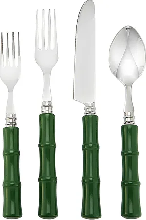 Chefanie Mostrada green resin bamboo flatware en color verde talla all en N/A - Green. Talla all.