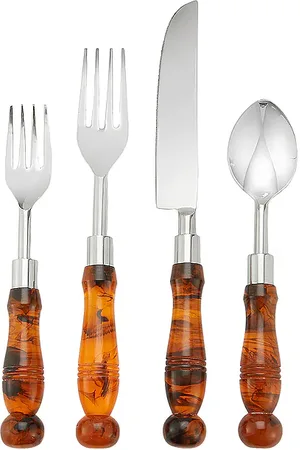 Chefanie Mostrada tortoise bistro flatware en color burnt orange talla all en N/A - Burnt Orange. Talla all.