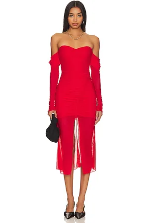 MAJORELLE Vestido elise en color rojo talla M en - Red. Talla M (también en XL).