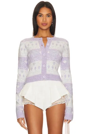 MAJORELLE Cárdigan marnie en color lavanda talla M en - Lavender. Talla M (también en S).