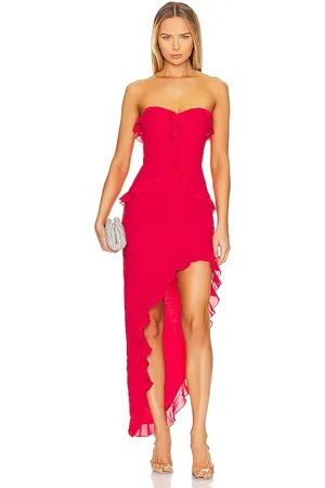 Amanda Uprichard Vestido largo anessa en color rojo talla L en - Red. Talla L (también en M, S, XL).