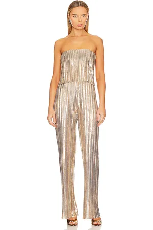 Amanda Uprichard Mono plisado collina en color oro metálico talla M en - Metallic Gold. Talla M (también en XL).