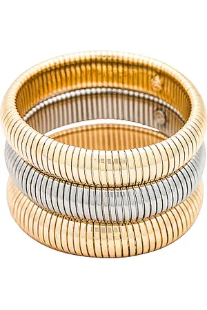 Ettika Conjunto de pulsera elástica golden hour en color oro metálico talla all en - Metallic Gold. Talla all.