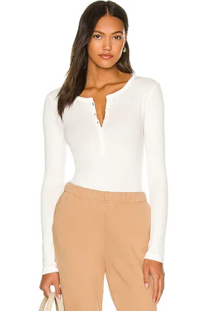 MONROW Top manga larga baby en color talla L en - White. Talla L (también en M, S).