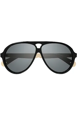 Chloé Gafas sol aviador jasper en color negro talla all en Shiny Solid Trilayer Black Blue & Ivory - Black. Talla all.